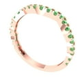 thumbnail image 2 of 0.36 ctw Wedding Band for Women - 18K Rose Gold Simulated Green Diamond Stackable Eternity Ring, 2 of 6