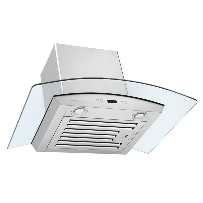 Cavaliere Euro 30W in. Tempered Glass Canopy Wall Mounted Range