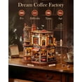 thumbnail image 3 of Robotime Wooden 3D Puzzle - Dream Coffee Factory Music Box, Tiny House Building Kits for Home Decor, 593PCS Puzzle Toys Craft Kits for Adults, Gifts for Adults Kids, 3 of 9