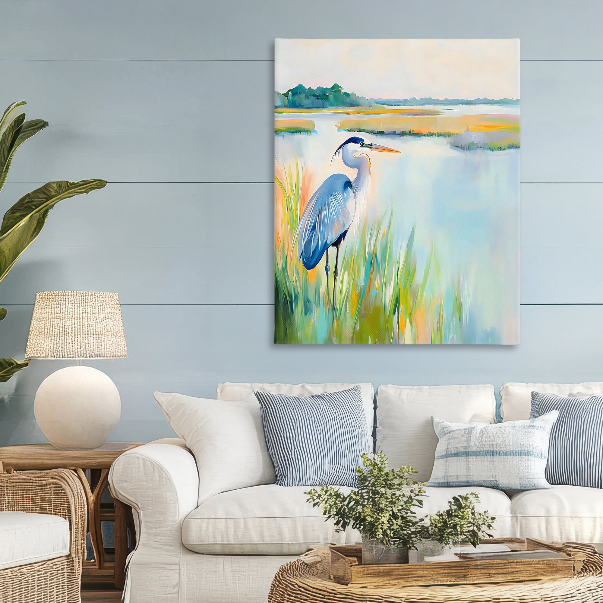 Stupell Industries Heron Perched in the Grass Canvas Wall Art, design by Creative Studio