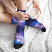 Unisex Rainbow Glitter Double Helix Novelty Ankle Socks Colorful ComfortSoft Lightweight Sports Athletic Socks