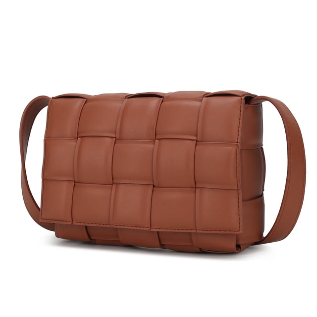 Bolso de hombro de Cuero vegano tejido MKF Collection By Mia K. Ginger