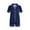 Dark Blue, variant on Boys Girls Silk Pajamas Short Sleeve Sleepwear Button Down Top and Shorts Night Time Casual 2 Piece Pjs Matching Set