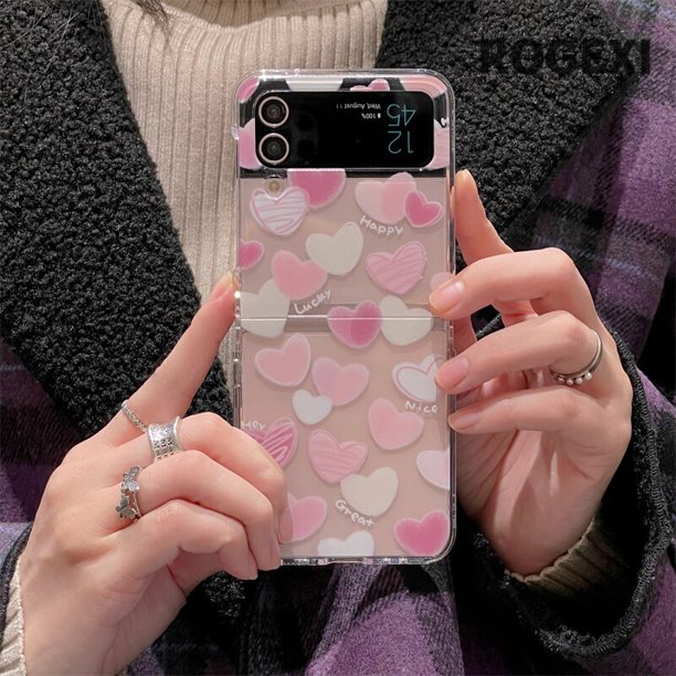 Estuche para teléfono con diseño de graffiti, estuche protector transparente con bisagras para Samsung Galaxy Z Flip 4 3 5G zhangmengya LED