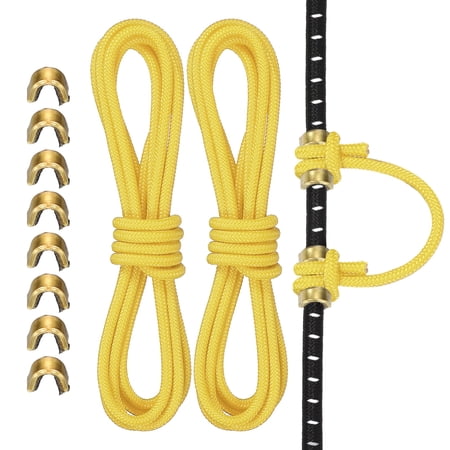 Uxcell Archery D Loop Rope Bow String D Loop Rope with Brass Nock Points 10 ft & 2 Pcs & Yellow -Fitting for (Compound Bow Strings)