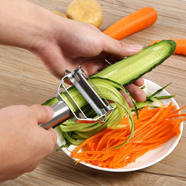 Fruits and Vegetables Peeler with Storage Box- Stainless Steel  Multifunctional Potato Peeler with Container Suitable for Carrots Potatoes  Melons
