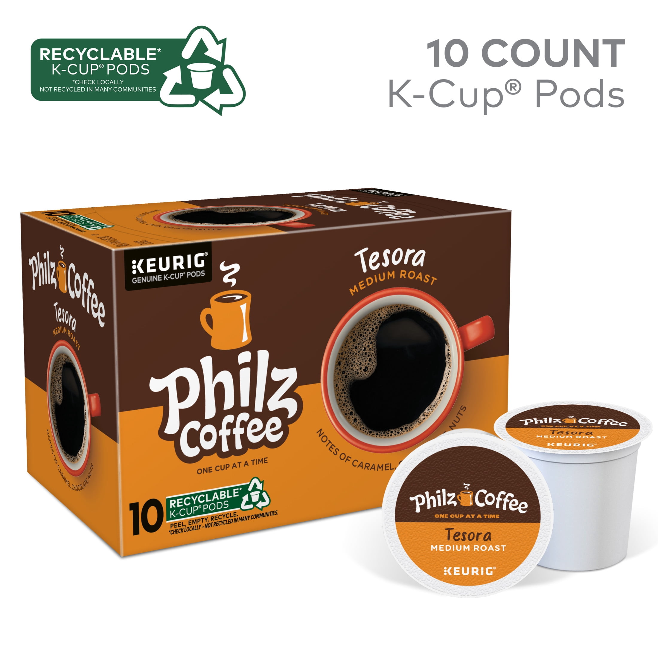 (3 pack) Philz Coffee, Tesora Medium Roast K-Cup Coffee Pods, 10 Count