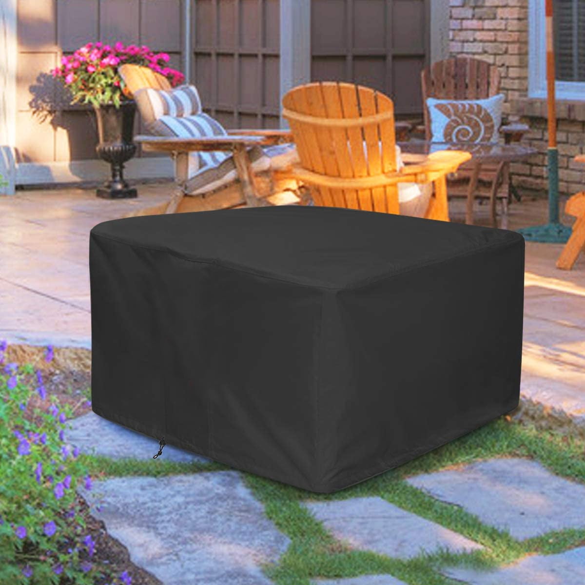 Outdoor Heavy Duty Polyest Patio Gas Fire Pit Table Cover Square 44x44x25 inch 