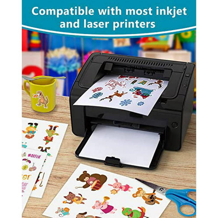 Printable Vinyl Sticker Paper for Inkjet Printer - Matte and Premium Glossy  Sticker Paper Waterproof - 20 Matte and 20 Premium Glossy Sticker Sheets