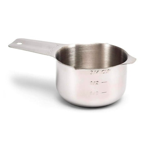2Lb Depot | 3/4 Metal Measuring Cups - Stainless Steel Cup Measuring Scoop - Accurate And Durable Measure - For Professional Chefs And Bakers - Engraved Measurements - Ideal Wet And Dry Ingredients