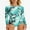 Blue, variant on Women's One Piece Rashguard Zip Back Swimsuit Surfing Shirt Sun Protection