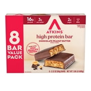 Atkins High Protein Bar, Chocolate Peanut Butter, 16g of Protein, 8 Count (Value Pack)