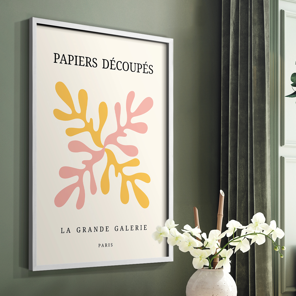 Matisse CDI in White Solid Wood Framed Print No Nail Hanging