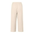 thumbnail image 5 of Women Casual Pants Elegant Plus Size Lightweight Stretch Summer Wide Leg Pants Beige M, 5 of 6