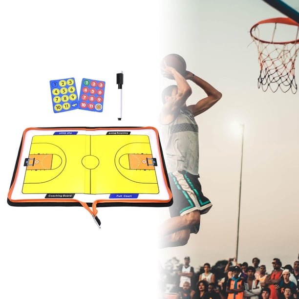 Tableau D'entraînement De Basket Effaçable – Double Face 14x9 Pouces, Avec 2 Marqueurs, Pour Coach