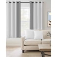 thumbnail image 2 of Gray Solid Color Texture Blackout Curtains 96 Inches Long for Bedroom, Simple Grey Stripes Thermal Insulated Room Darkening Black Out Window Curtain Panels Grommet Drapes for Living Room, 2 of 8