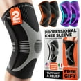 thumbnail image 1 of Rodillera DR. BRACE ELITE con estabilizador de tamaño (paquete de 2). Rodillera para mujeres y hombres, ideal para entrenamiento, deportes y uso diario. Manga de compresión para máxima sujeción del do, 1 of 5