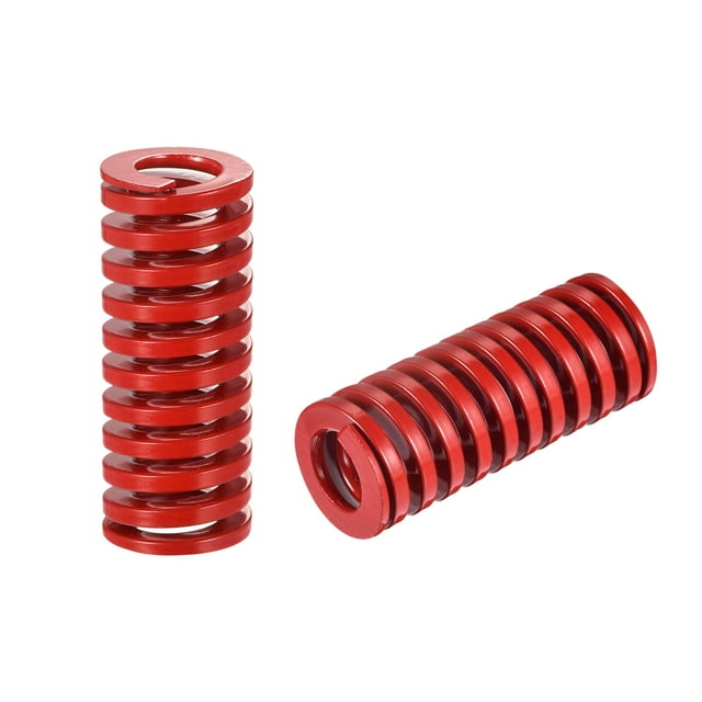 Unique Bargains Die Spring 2 Pack TM 20mm OD 50mm Spiral Stamping Medium Load Die Springs, Red