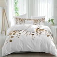 thumbnail image 2 of Brown Eucalyptus Leaves Bedding 3 Piece Duvet Cover Set Full Size, Summer Watercolor Leaf Soft Microfiber Comforter Cover with Zipper Closure & Pillowcases, Wrinkle & FadeResistant Quilt Cover, 2 of 9