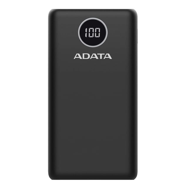 ADATA Powerbank Batería Portátil Recargable P20000QCD Power Bank de 20,000 mAh (74Wh), Color Negro (AP20000QCD-DGT-CBK), Tecnologías de Carga Rápida Qualcomm QC 3.0 / USB PD 3.0