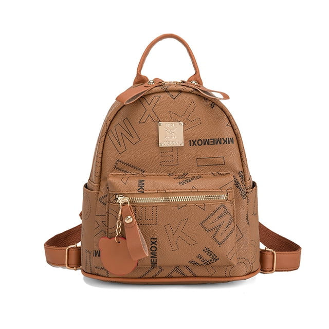 Bookbag Mochila Monedero para Mujer Multi Bolsillos Cuero PU Viajes Compras