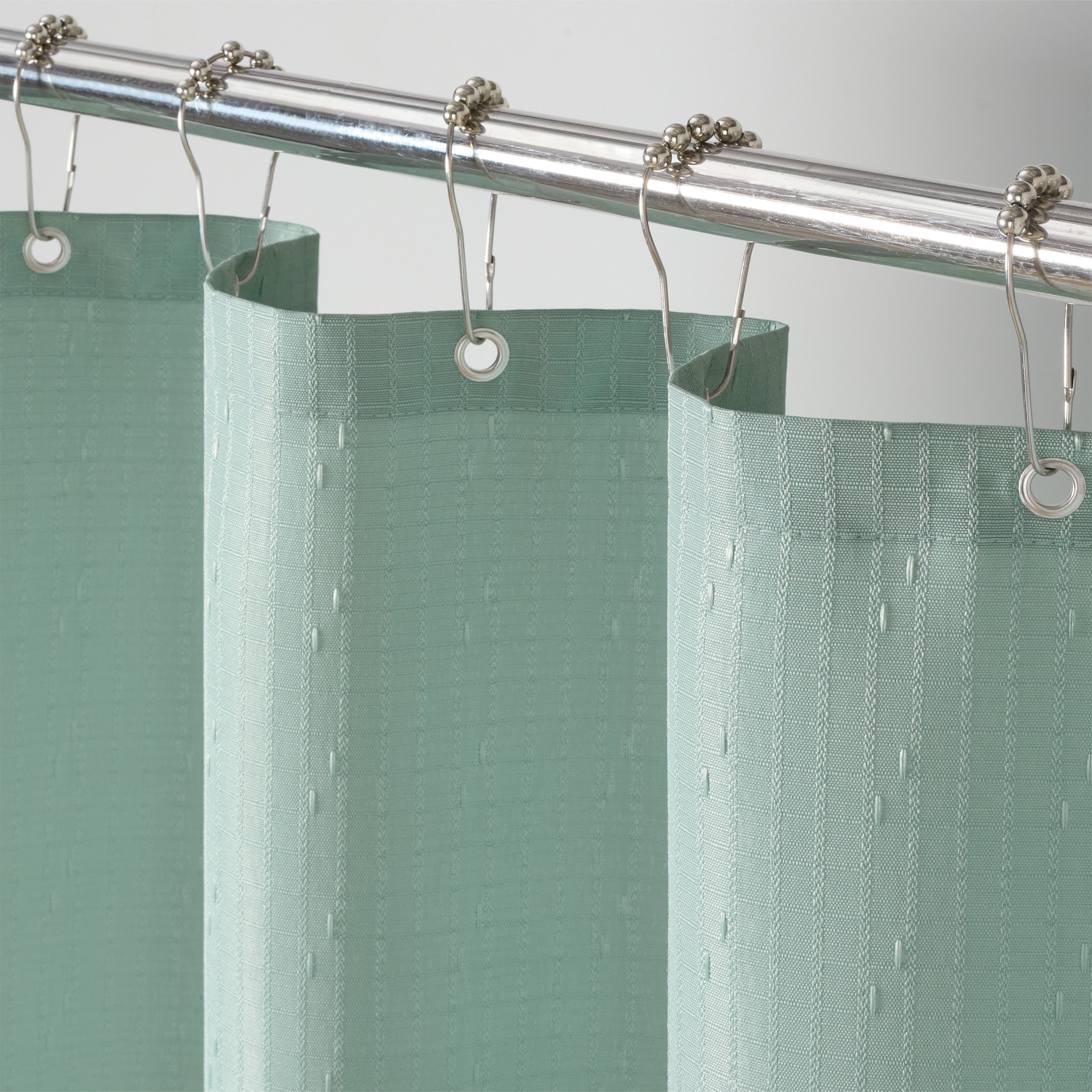 Host & Home Shower Curtain Set (Bulk Case of 12) - 72x72, Raindrop Pattern, Silt Green