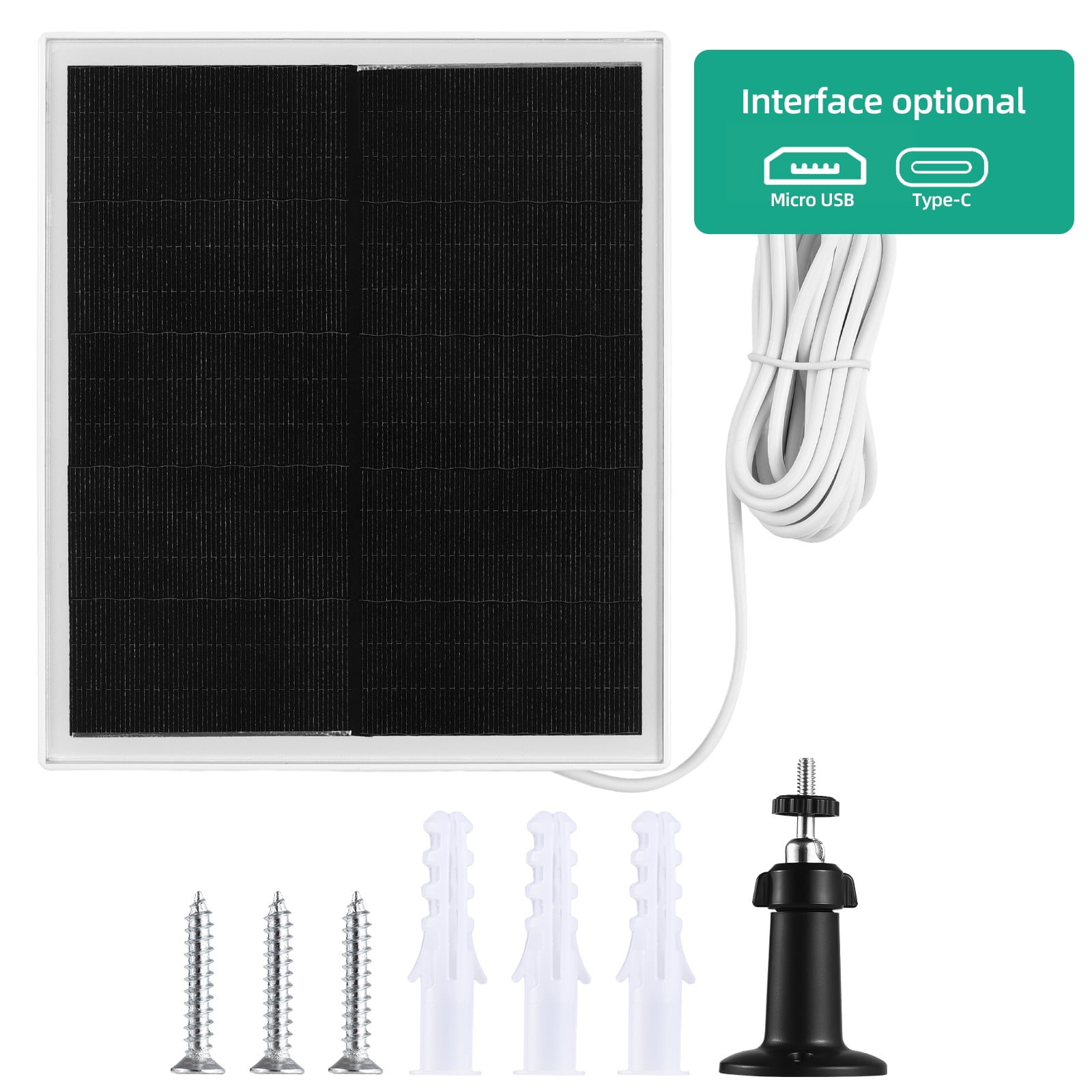 Usb 10W Solar Panel for Security Camera 5V Type-C Port Camera