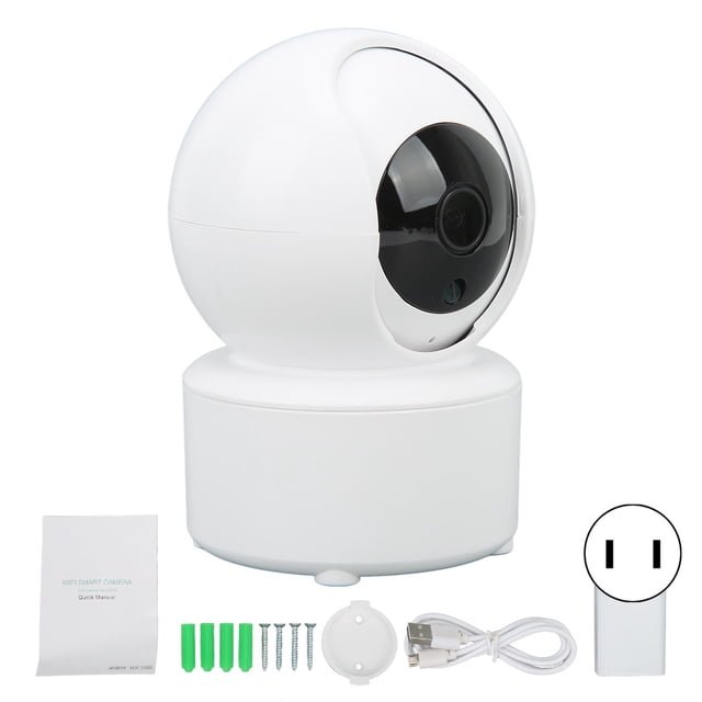Cámara inteligente Pan Tilt para interiores, cámara de vigilancia Wifi, alarma de detección de luz infrarroja, Audio bidireccional para seguridad del hogar, enchufe estadounidense
