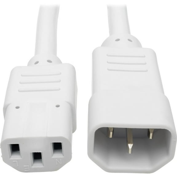 Tripp Lite 3ft Heavy-Duty Power Extension Cord (IEC-320-C14 to 320-C13), White