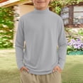 thumbnail image 2 of YOUYEDIAN Boys Turtleneck Long Sleeve Shirts Kids Fleece Mock Neck Base Layer Top Casual Soft Comfy Versatile Sweater Sweatshirt (Light Gray, 8-9 Years), 2 of 5