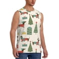 thumbnail image 2 of Haiem Men's Christmas Dachshund Dog Print Tank Tops Summer Sleeveless Cut Off Workout T-Shirts Fitness Vest Athletic Undershirts-X-Large, 2 of 8