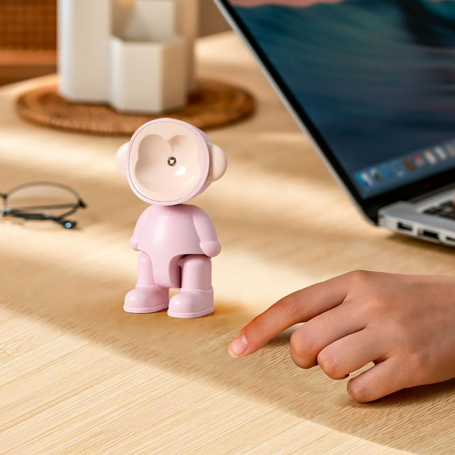 Cute Pet LED Night Light for with Multi-Color Adjustable Glow and Rotating Head – Battery Operated Table Lamp for Bedroom or Desk
