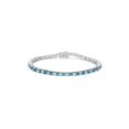 thumbnail image 3 of Natural Swiss Blue Topaz Bracelet 4x6 mm Oval 925 Sterling Silver Blue Topaz Tennis Bracelet Unisex Adults by Juhi Jewels, 3 of 5