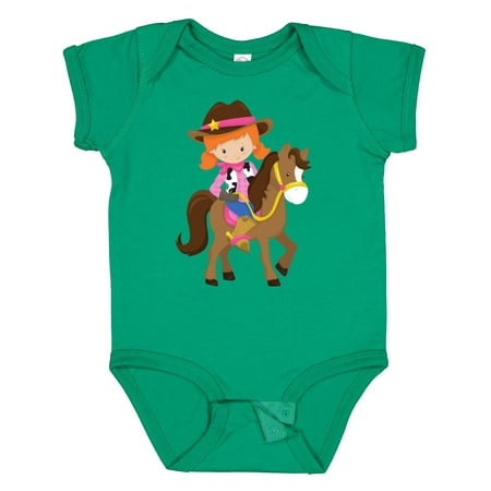 

Inktastic Cowgirl Sheriff Horse Western Orange Hair Girls Baby Bodysuit