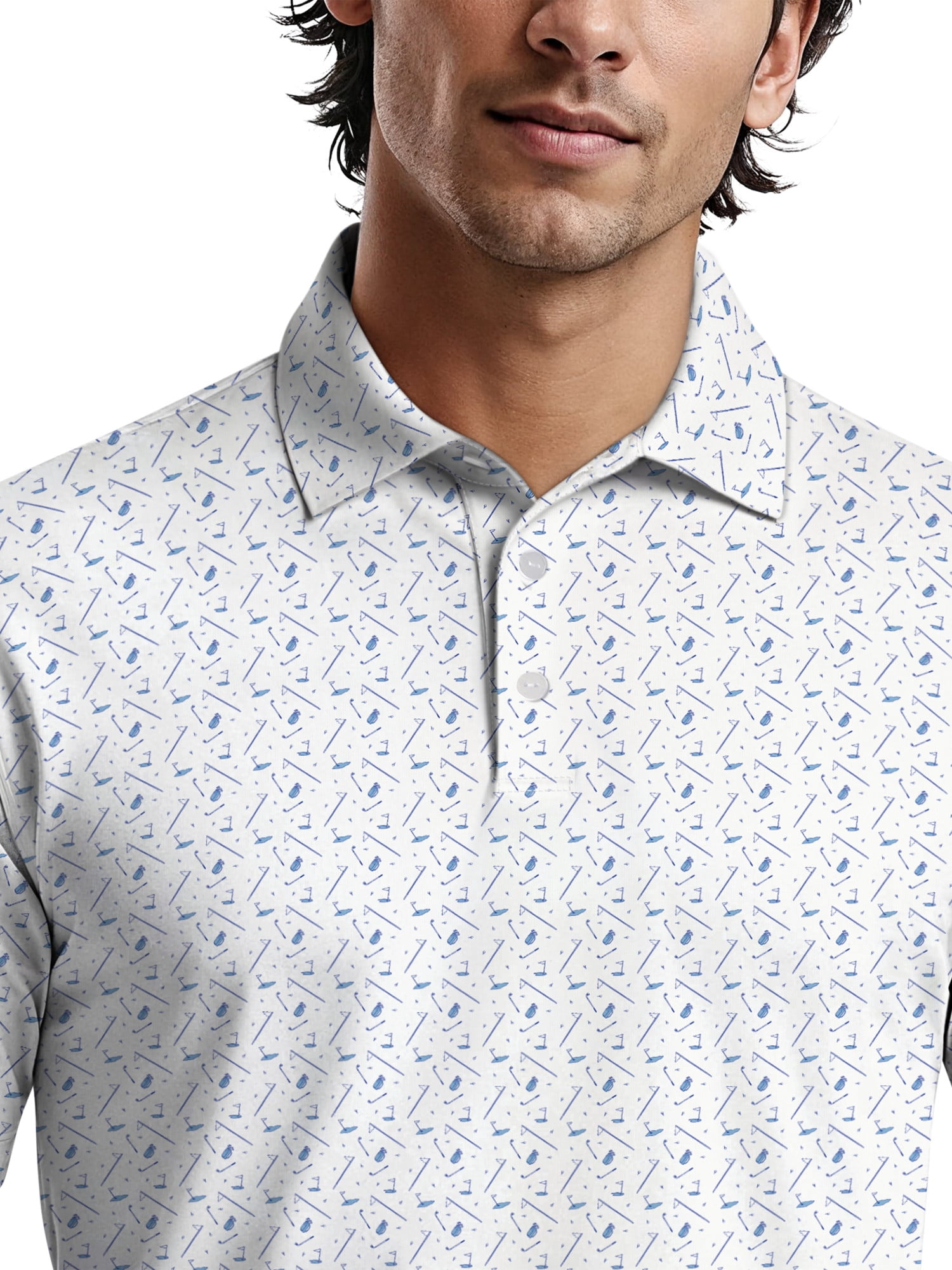 Ben Hogan Men's & Big Men's Performance Golf Themed Short Sleeve Polo Shirt, up to 5XL