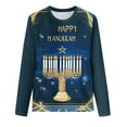 thumbnail image 4 of Wancir Hanukkah Sweatshirt Hanukkah Sweater Women Chanukah Sweaters Menorah Pullover Casual Long Sleeve Tee Tops, 4 of 4