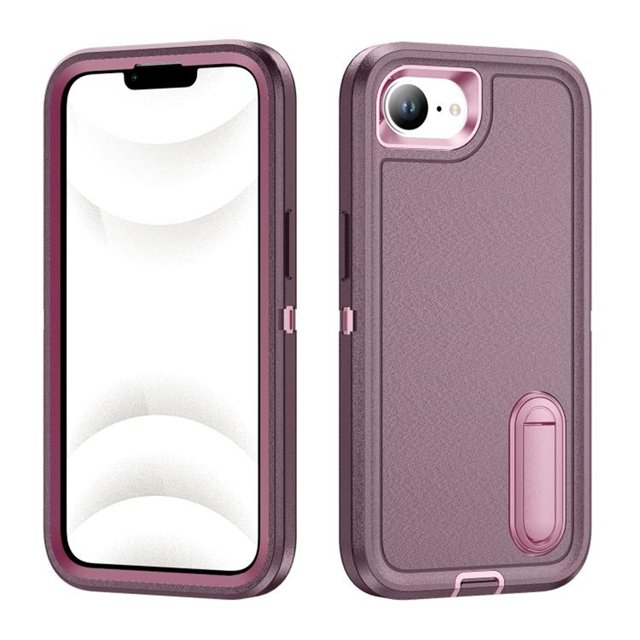 for iPhone 16e Case, iPhone 16e Phone Case with Built in Kickstand, Shockproof/Dustproof/Drop Proof Heavy Duty Military-Grade Rugged Protective Cover for iPhone 16e,Purple,For iPhone 16e