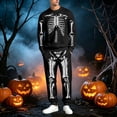 thumbnail image 2 of CONFREE Halloween Mens Sweatsuit 2 Peice Sets Lined Track Suit for Men Hallowmas Skeleton Graphic Sweatshirts Joggers Outfits Warm Fall Winter Tracksuits, 2 of 5