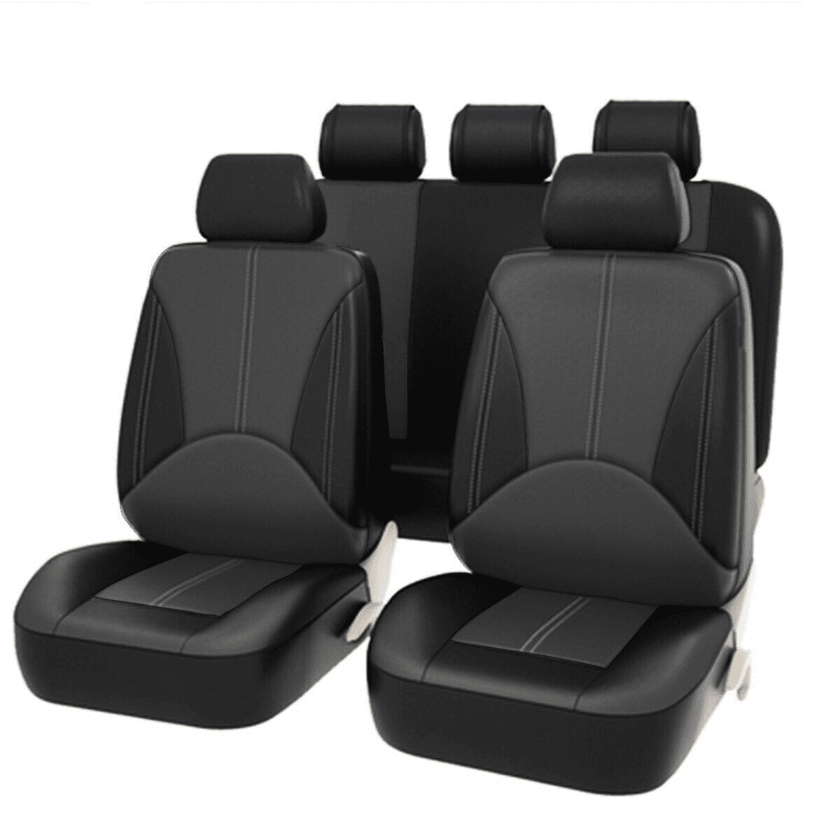 Beige PU Leather 5-Sits Car Seat Cover Cushion Full Surrounded Beige PU Leather 5-Sits Car Seat Cover Cushion Full Surrounded