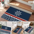 thumbnail image 6 of Nautical Anchor Washable Small Entryway Area Rugs 2'x3', Nautical Anchor Red Stripe Plaid Navy Blue Low Pile Throw Rug Non-Slip Sturdy Edge Binding Carpet for Front Door Floor Room Entry, 6 of 9
