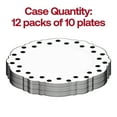thumbnail image 3 of Smarty 10.25" White with Black Dots Round Blossom Disposable Plastic Dinner Plates 120ct, 3 of 7