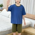 thumbnail image 5 of ATOGUTA Size 3-16 Years Kids Outfits Set Summer Short Sleeve PJ Set Kid Sleepwear Boys Blue, 5 of 5