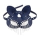 thumbnail image 1 of Máscara de borla con cadena metálica para mujer, máscara de cuero sintético, accesorio de noche a la moda, cubrebocas Azul oscuro, 1 of 7