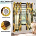 thumbnail image 5 of White Cat Sunflowers Blackout Curtains Thermal Insulation 63 inch Grommet for Bedroom Living Room Bathroom Kitchen Windows 2 Pack, 5 of 6