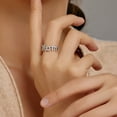 thumbnail image 6 of Flydeer Silver "Mom" Letter Design Accent by Cubic Zirconia Mother's Day Ring, Gift for Mother Wife Her Women Size 8, 6 of 7