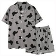 thumbnail image 2 of CaiJunJia Womens Pajama Sets Button Up Bride Pjs Set 2 Piece Soft Sleepwear Short Sleeve Lounge Sets with Shorts, 2 of 3