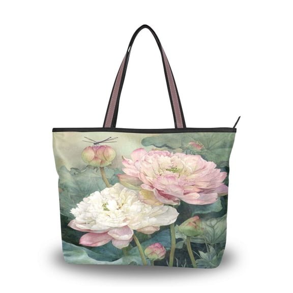 Womens Tote Bag Fashion Handbags Shoulder Bag Lightweight & Multi-Compartment Carryall Light Pink Lotus L