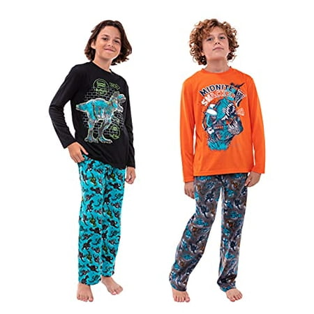 Sleep On It Boys Pajamas Set 4-Piece Fleece Pajama Pant and Long
