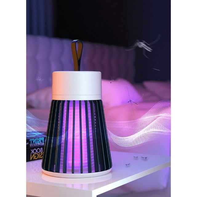 Lámpara repelente de mosquitos con descarga eléctrica para uso en interiores y exteriores - Recargable por USB - Verde y blanco