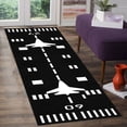 thumbnail image 2 of Runway & Aircraft Rug - Aviation Carpet, Plane & Airport Design, 100x500Cm/39x196inch, 2 of 8